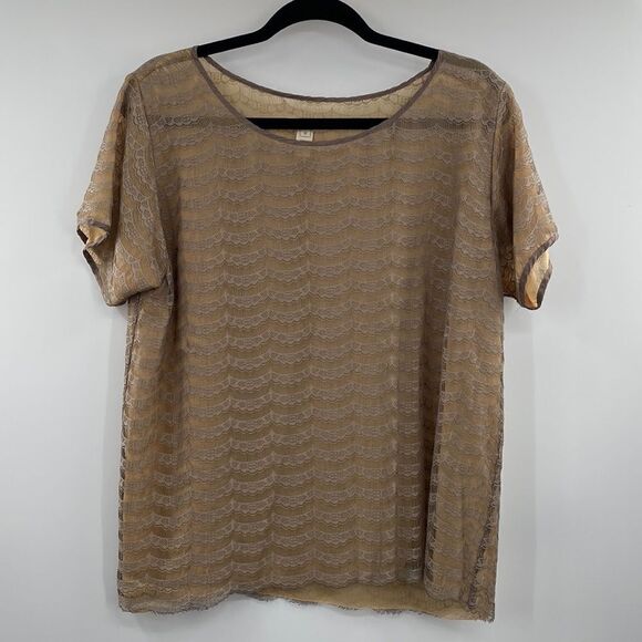 3For$20 J.Crew Lace detailing Brown size Medium - Picture 1 of 5